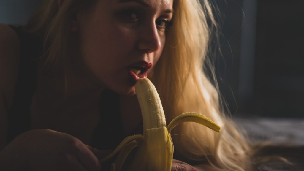 Teasing with a banana